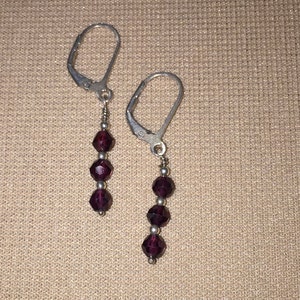 Handmade Garnet and Sterling Silver Pierced Earrings