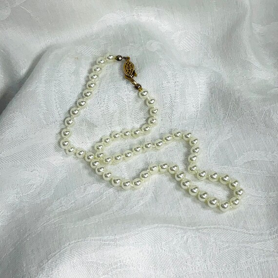 Vintage Glass Pearl Necklace 8 Mm 17 Inches Long - Etsy