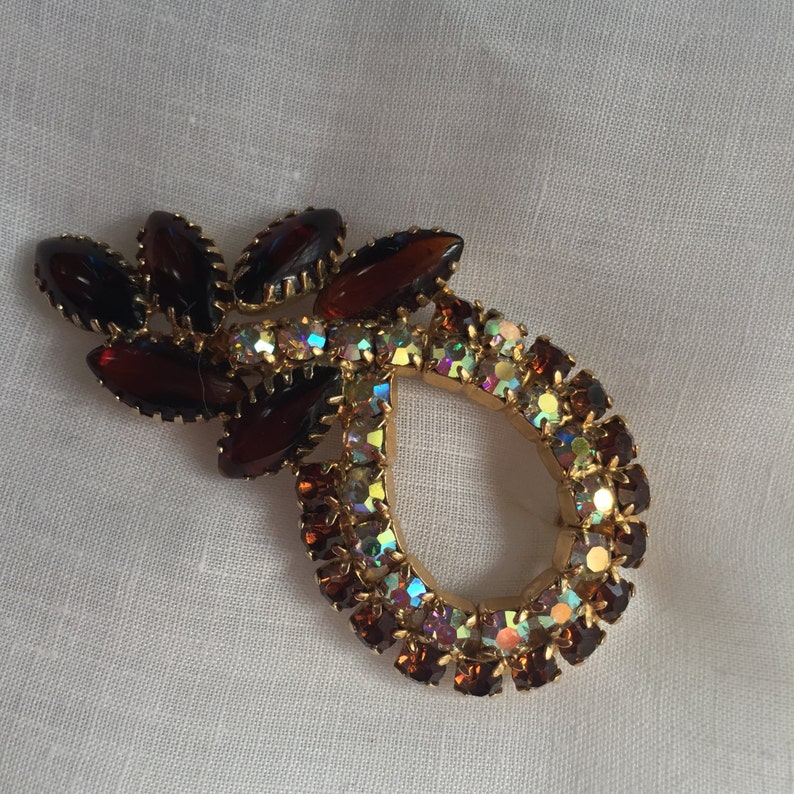Vintage Brooch or Pin with Aurora Borealis Rhinestones