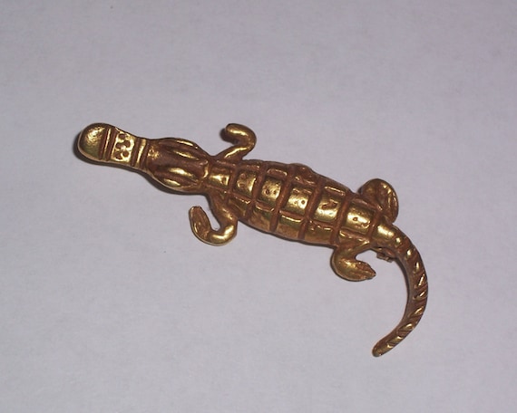 Vintage Crocodile Brooch or Pin by Alva Studios - image 1