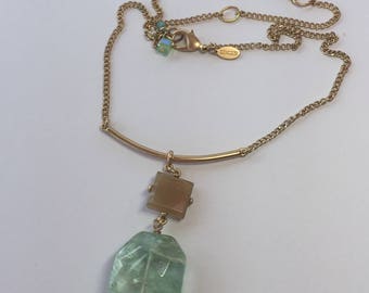 Chico Pendant Necklace with Green Stone