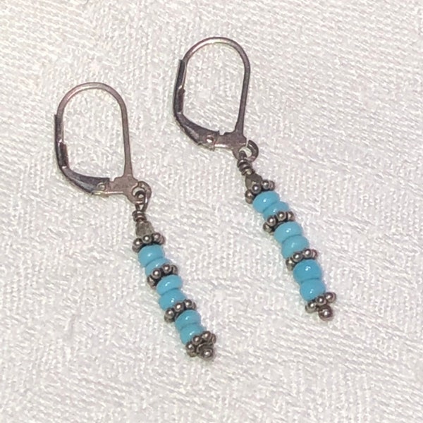 Handmade Earrings Made of Turquoise and Sterling Silver Homage to Sundance Hand Made