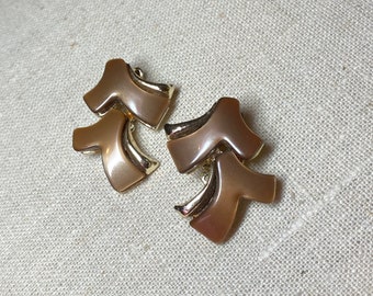 Vintage Brown Earrings - Clip Ons