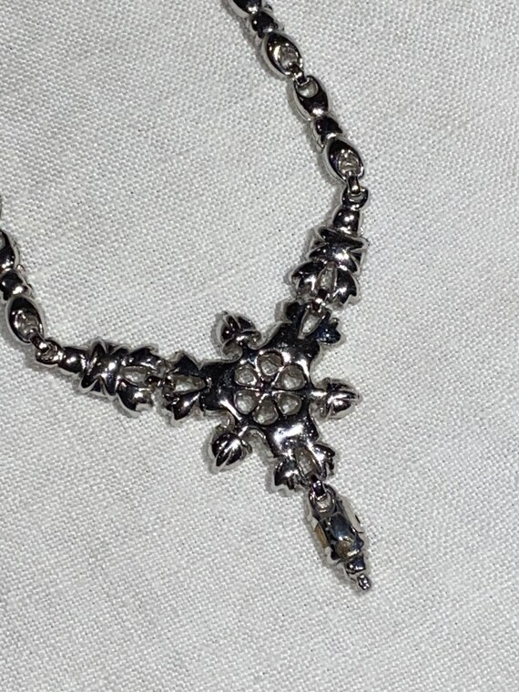 Vintage Signed Bogoff Rhinestone Necklace - image 4