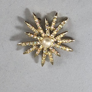 Vintage Aurora Borealis Rhinestone Brooch or Pin