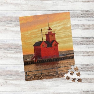 秋の滝のジグソーパズル | ミシガン州ラビットリバーダム - Etsy 日本