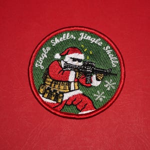 Jingle Shells • Funny Christmas Gun Patch • NEW • Made in USA