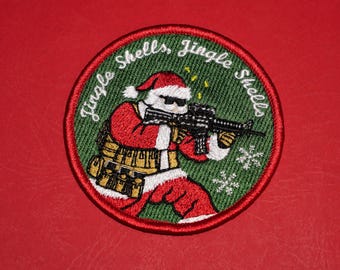 Jingle Shells • Funny Christmas Gun Patch • NEW • Made in USA