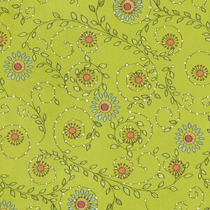 SALE - Tree Huggers Swirly Floral in Green by Studio E - 1 Yard
