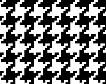 SALE - Houndstooth in Black by Studio E - 1 Yard