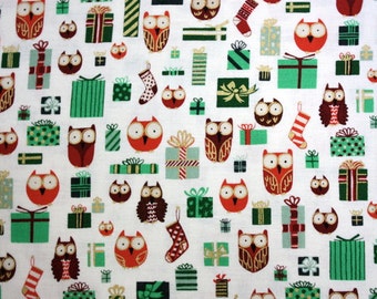 SALE - Holiday Hoot and Loot in Tint by Alexander Henry - 1 Yard