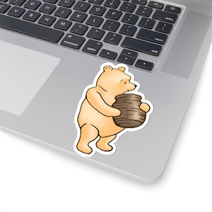 Whimsical Teddy Bear stickers, Cute Laptop Decals, Animal Art Stickers, Gift for Kids, Fun Party Favors