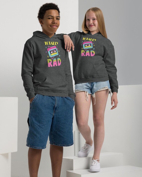 Youth heavy blend hoodie - Totally Rad Retro Design