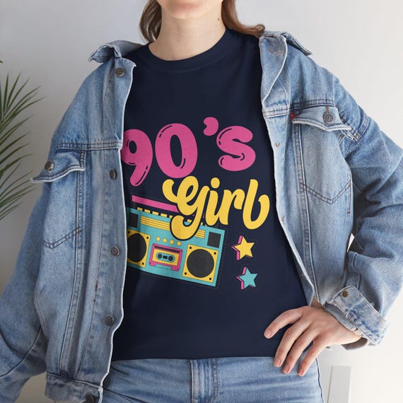 Camiseta gráfica feminina dos anos 90: moda retrô grunge, clima