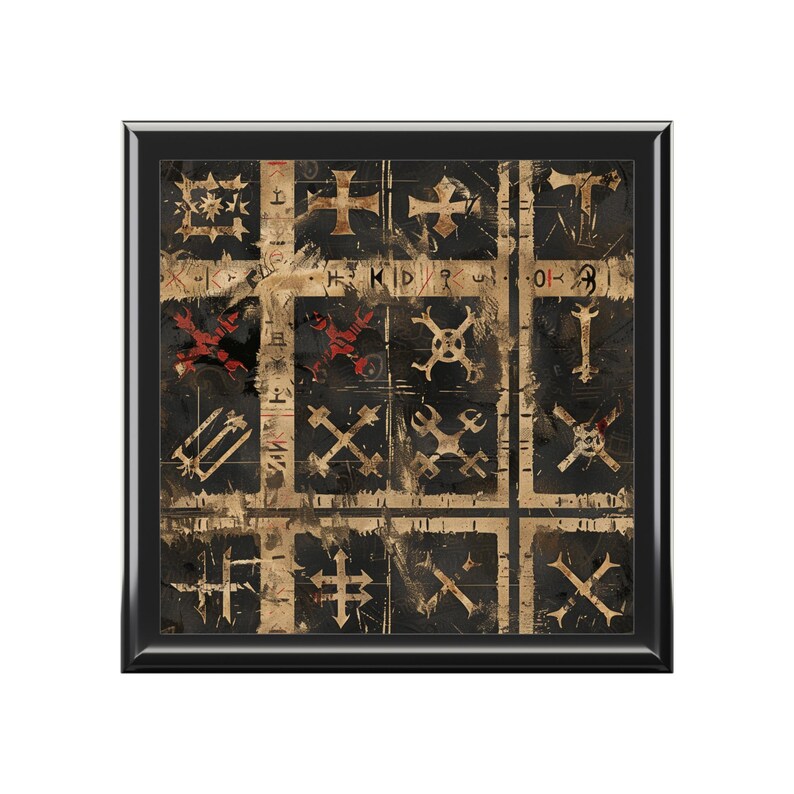 Wizards Runes Grid Norse Runes Grid Jewelry Box | Gothic Symbol Keepsake Box - Etsy