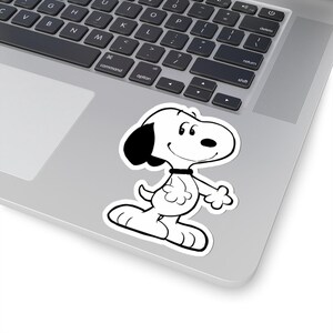 ステッカー、ヴィンテージ漫画の愛らしい犬のステッカー、かわいい子犬のデカール、レトロな動物のイラスト、愛らしい子犬のラップトップステッカー、漫画