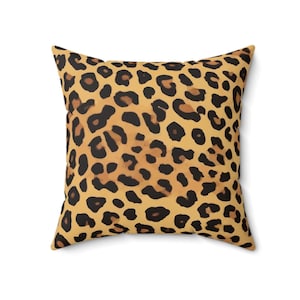 Leopard Print Throw Pillow: Double-Sided Animal Print Home Decor