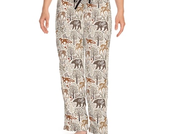 Woodland Creatures Pajama Pants: Women&#39;s Forest Animal Lounge Wear