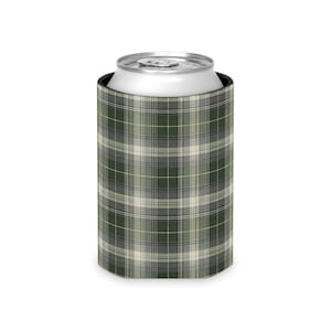 Grün karierter Dosenkühler | Tartan-Muster-Dosenkühler, isolierte Getränkehülle