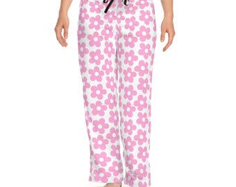 Daisy Flower Pajama Pants: Women&#39;s Pink Floral Sleepwear