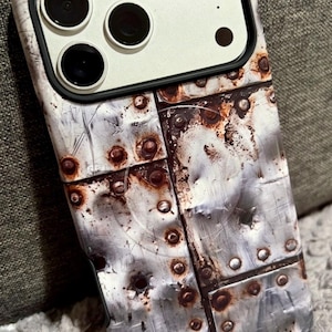 Riveted Metal Patchwork phone case | Tough Magnetic Case