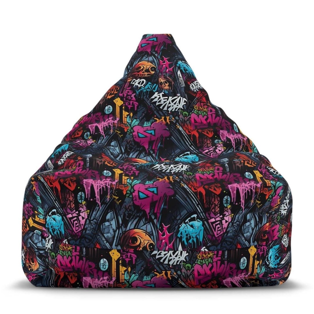 Emo Chair Graffiti Bean Bag Chair Cover, Artistic, EMO, Anime - Etsy