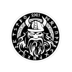 Odin Kiss-Cut Sticker: Norse Mythology Decal for Laptop, Water Bottle