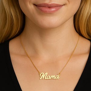 Collar de plata MAMA, collar de mamá, collar de mamá, collar minimalista con nombre, collar con letras espaciadas, regalo para mamá, regalo para el día de la madre