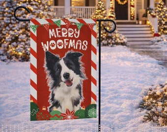 Custom Merry Woofmas Garden Flag – Personalized Pet Photo Holiday Yard Decor