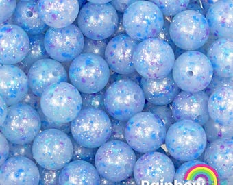 15mm Exclusive Frozen Fairy Confetti Silicone Glitter Shimmer Pearl Bead Pack