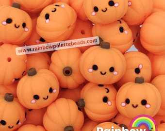 3D Cute Pumpkin Exclusive Silicone Focal Beads
