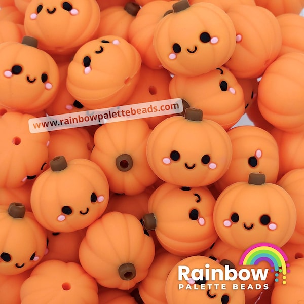 3D Cute Pumpkin Exclusive Silicone Focal Beads