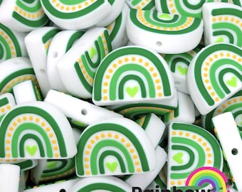 Perles focales en silicone exclusives arc-en-ciel bohème pour la Saint-Patrick