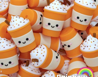 3D Cinnamon Pumpkin Sprinkle Drink Exclusive Silicone Focal Beads