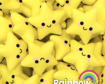 3D Cute Stars Exclusive Silicone Focal Beads