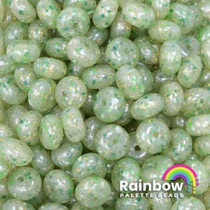 14mm Exclusive St. Patrick's Day Confetti Silicone Glitter Shimmer Pearl Abacus Bead Pack