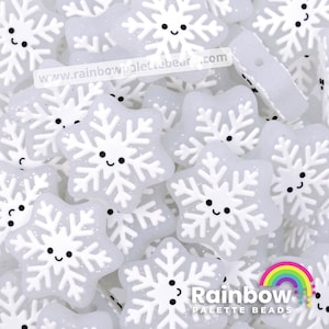 Glitter Snowflake Exclusive Silicone Focal Beads