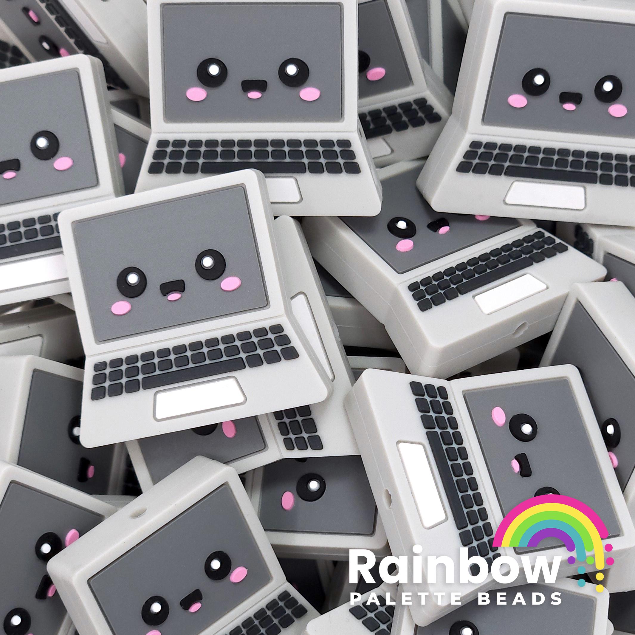 Cute Laptop Computer Exclusive Silicone Focal Beads, Tech Bead