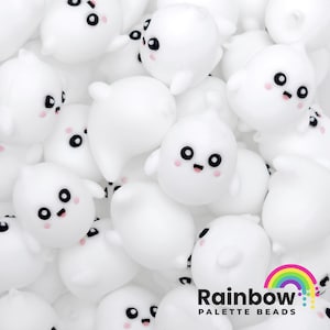3D Cute Ghost Exclusive Silicone Focal Beads
