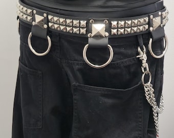 Grommet Vegan Leather Belt - Gothic, Punk, Emo, Cosplay - Etsy