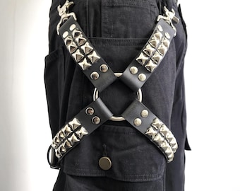 Studded Thigh Harness: Punk Goth Rock Genuine or Vegan Leather