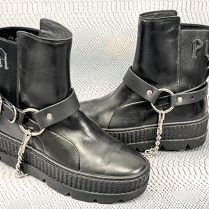 Plain O Ring Leather Bootstrap Boot Harness Ring Chain Strap Shoe Strap Punk Goth Alternative