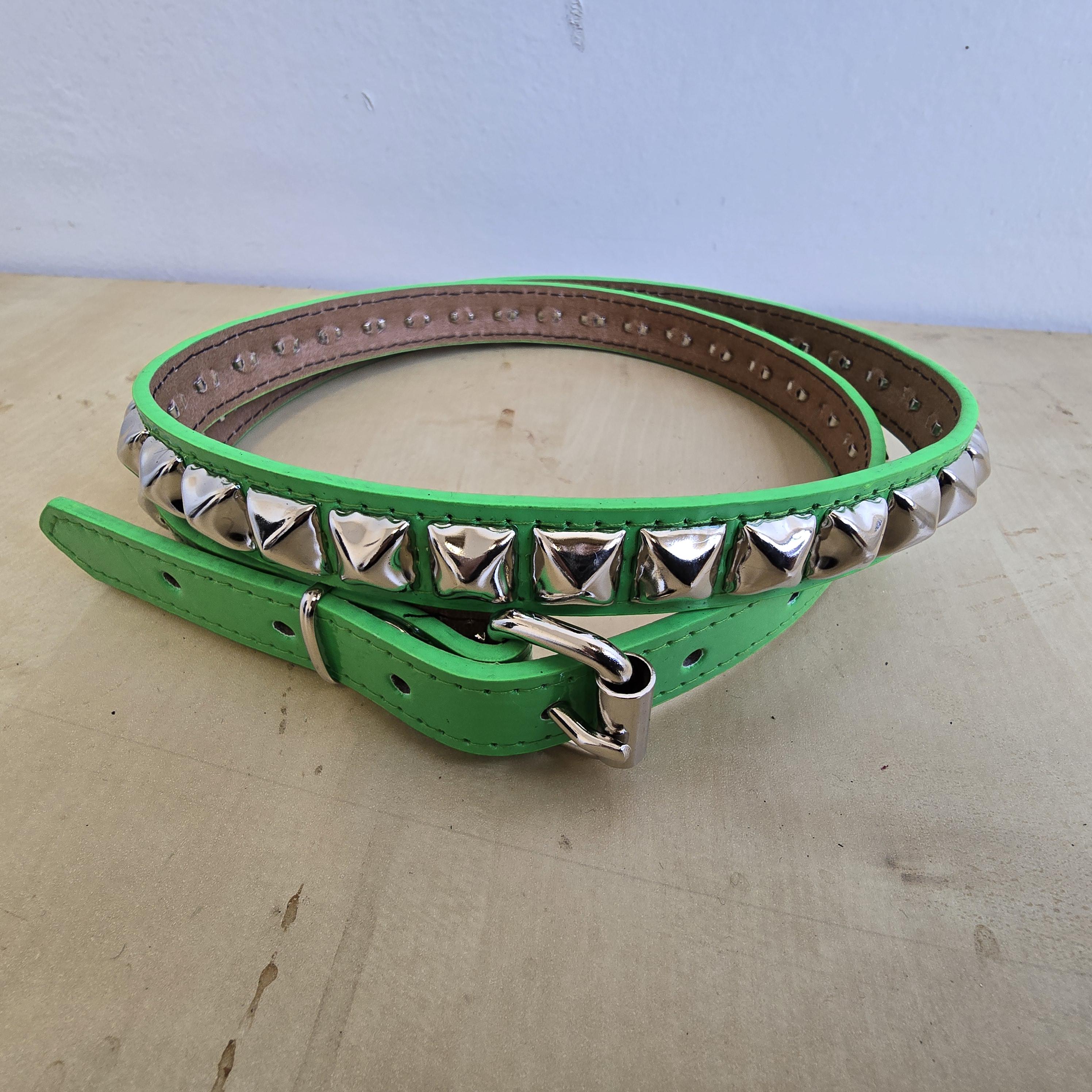 Neon Green Pyramid Studded Belt: Vegan Leather Punk Goth Style - Etsy Neon Green Pyramid Studded Belt: Vegan Leather Punk Goth Style - Etsy
