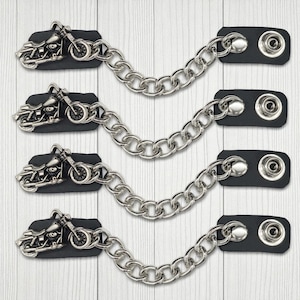 Leather Vest Extender Set of 4: Biker Jacket Accessory, USA Handmade