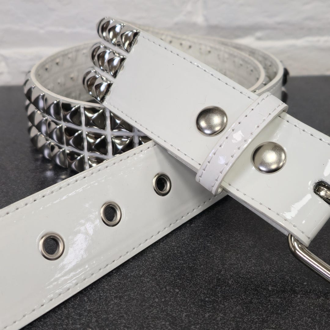 BEAMS FUTURE ARCHIVE / STUDS BELT ホワイト BEAMS BEAMS FUTURE ARCHIVE / City Clear Leather Belt (Fashion
