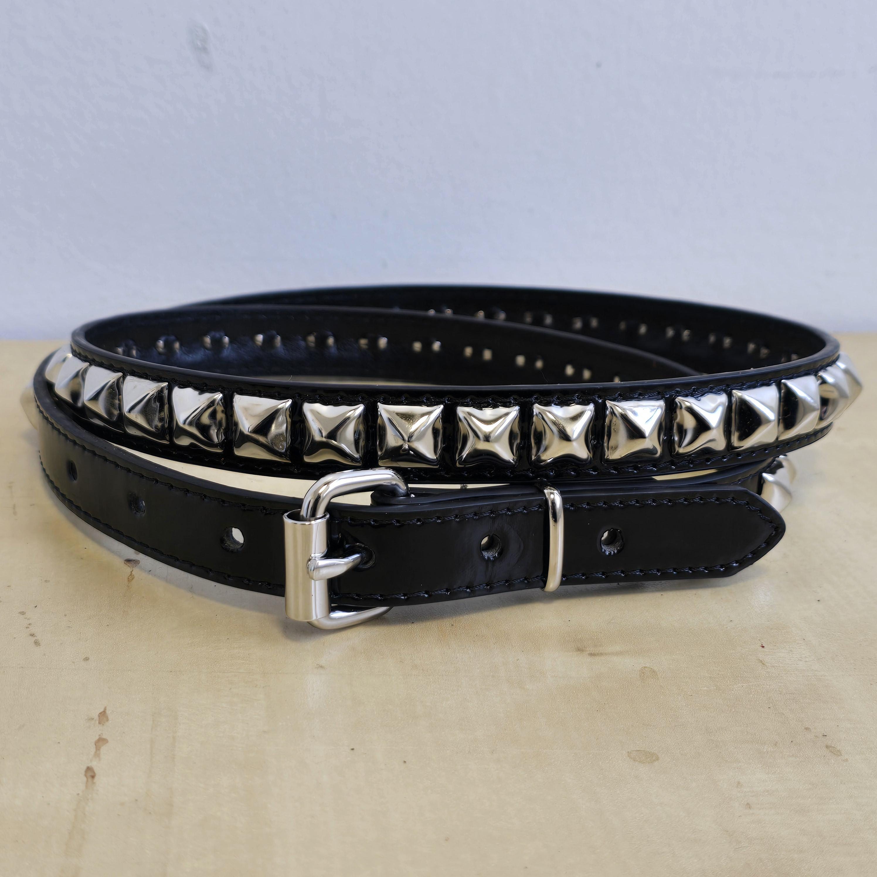 Black Pyramid Studded Belt: Vegan Leather Punk Goth Style - Etsy display picture 1