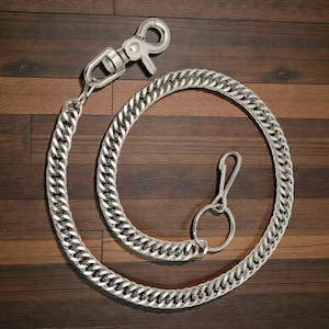 Heavy Duty Steel Cuban Link Wallet Chain - Biker Punk Style