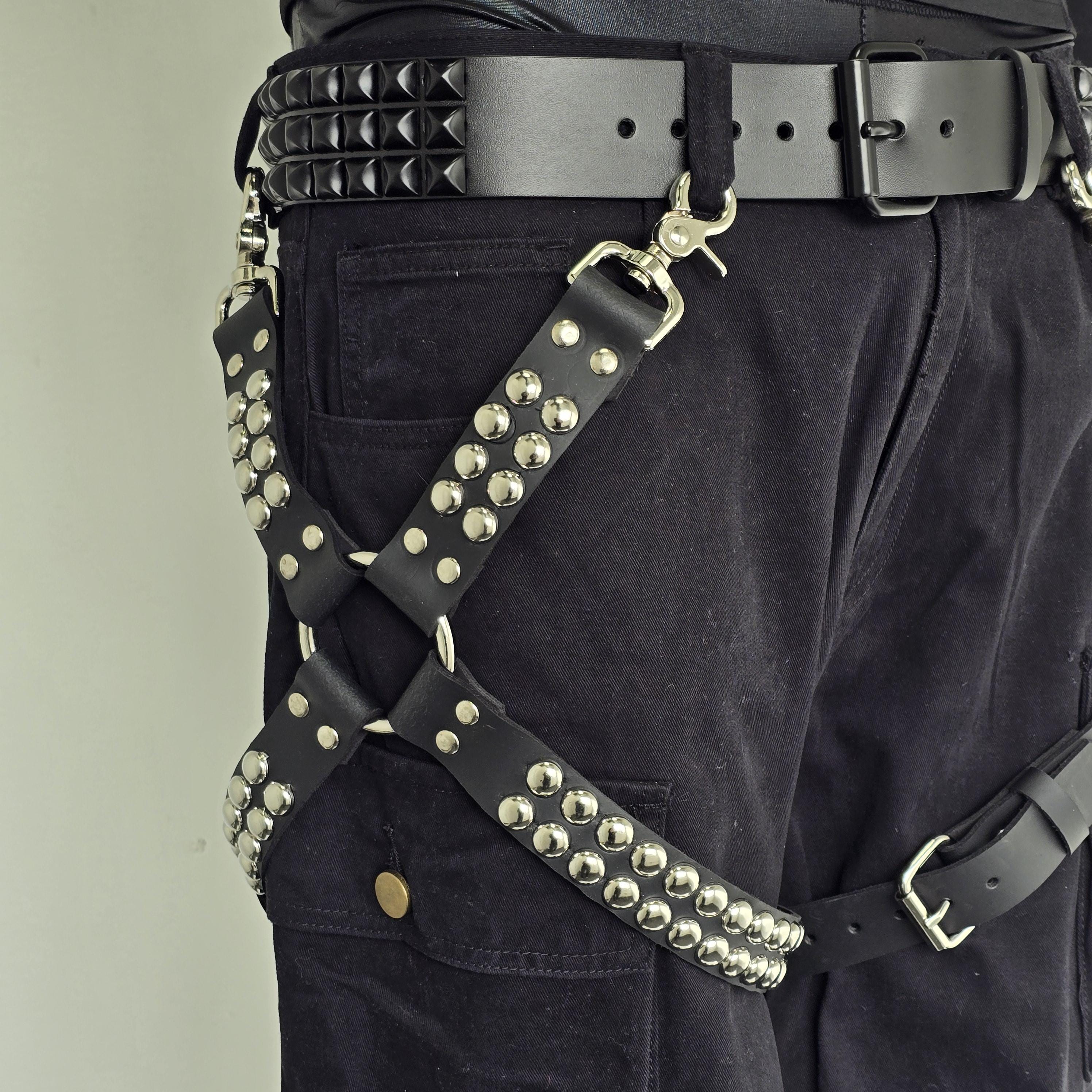 UK Dome Studded Thigh Harness: Punk Goth Rock Genuine or Vegan