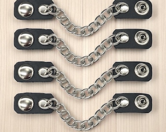 Leather Vest Extender Set of 4: Biker Jacket Accessory, USA Handmade