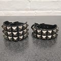 Vintage Studded Leather Bracelet: Punk Goth Rock Cuff